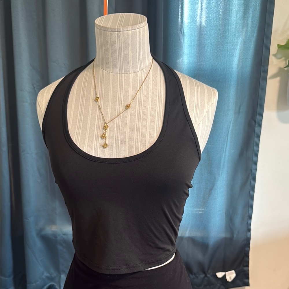 Black halter Crop Top